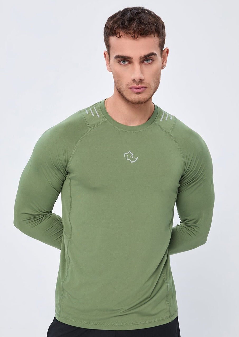 COMPRESSION FIT Long Sleeve CORE LONG SLEEVE - SAGE GREEN