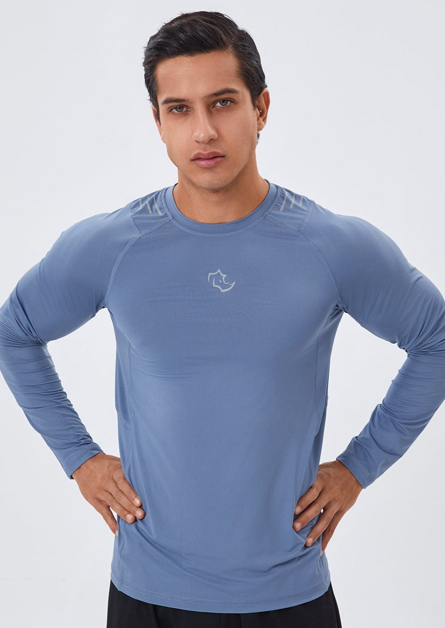 COMPRESSION FIT Long Sleeve CORE LONG SLEEVE - STONE BLUE