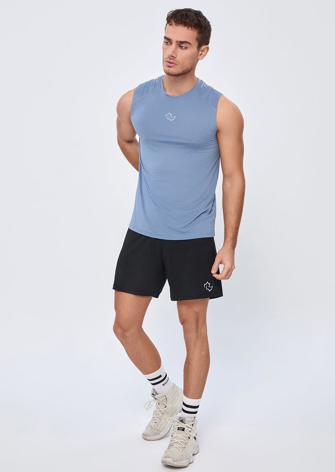 COMPRESSION FIT Tank CORE TANK - STONE BLUE