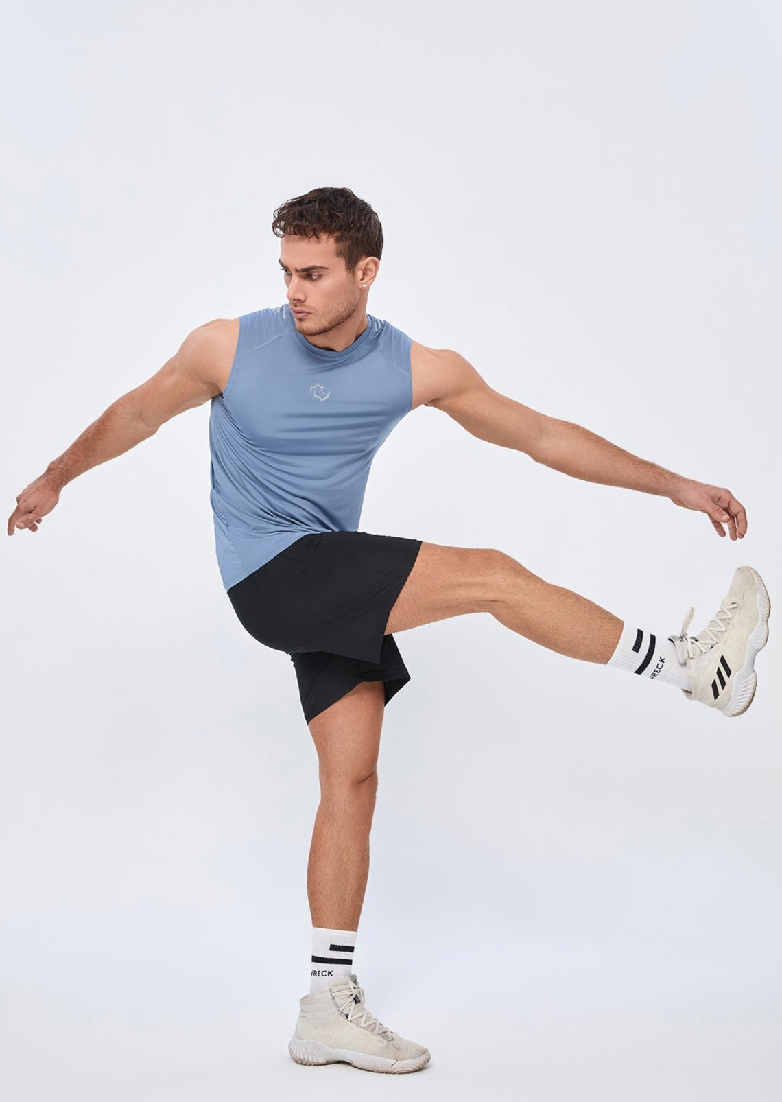 COMPRESSION FIT Tank CORE TANK - STONE BLUE