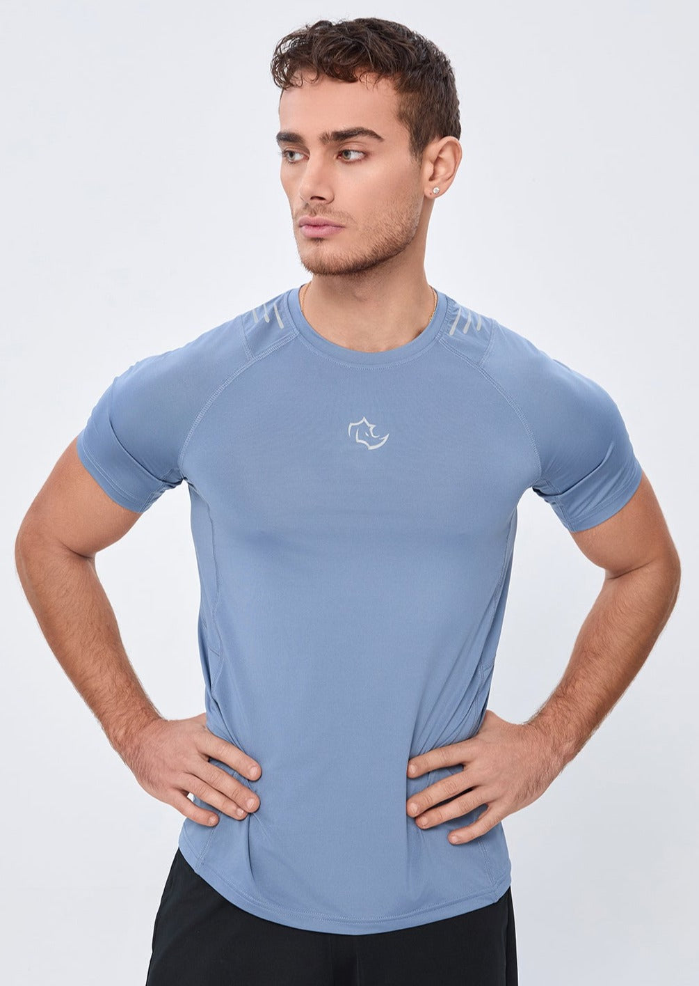 COMPRESSION FIT Tshirts CORE TEE - STONE BLUE