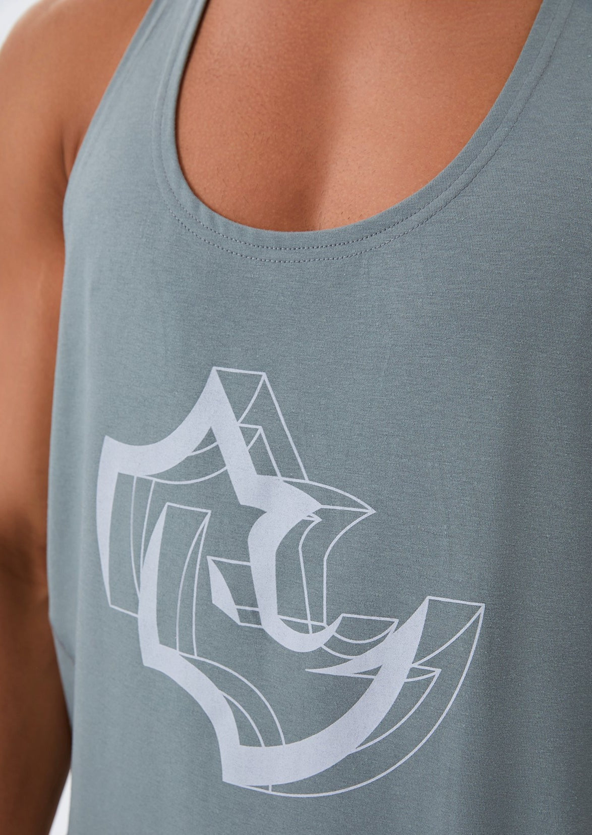 LOOSE FIT Tshirts 3D RHINO STRINGER - MOON GREY