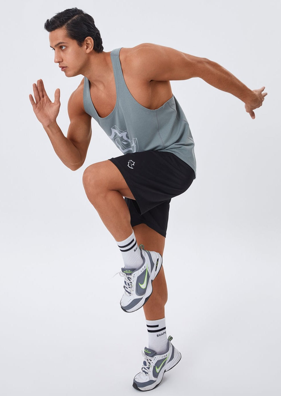 LOOSE FIT Tshirts 3D RHINO STRINGER - MOON GREY