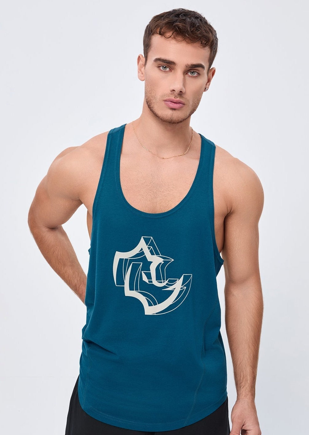 LOOSE FIT Tshirts 3D RHINO STRINGER - MOROCAN BLUE
