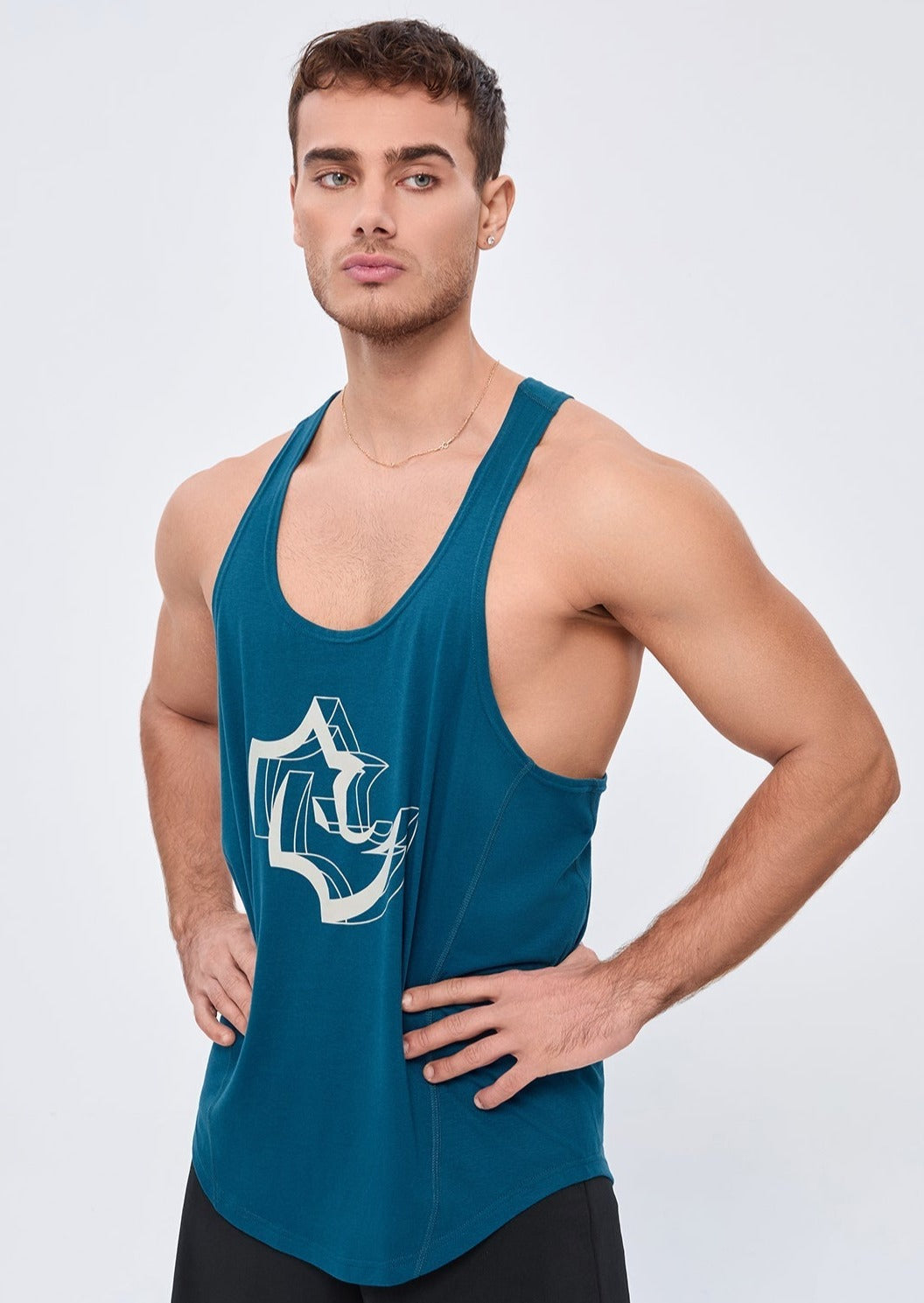 LOOSE FIT Tshirts 3D RHINO STRINGER - MOROCAN BLUE
