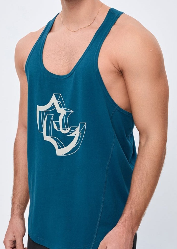 LOOSE FIT Tshirts 3D RHINO STRINGER - MOROCAN BLUE