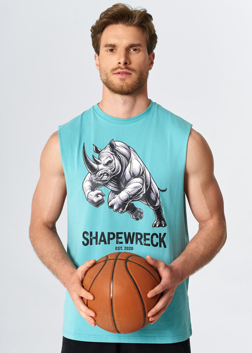 RELAXED FIT Tank ICONIC RHINO TANK - AQUA BLUE