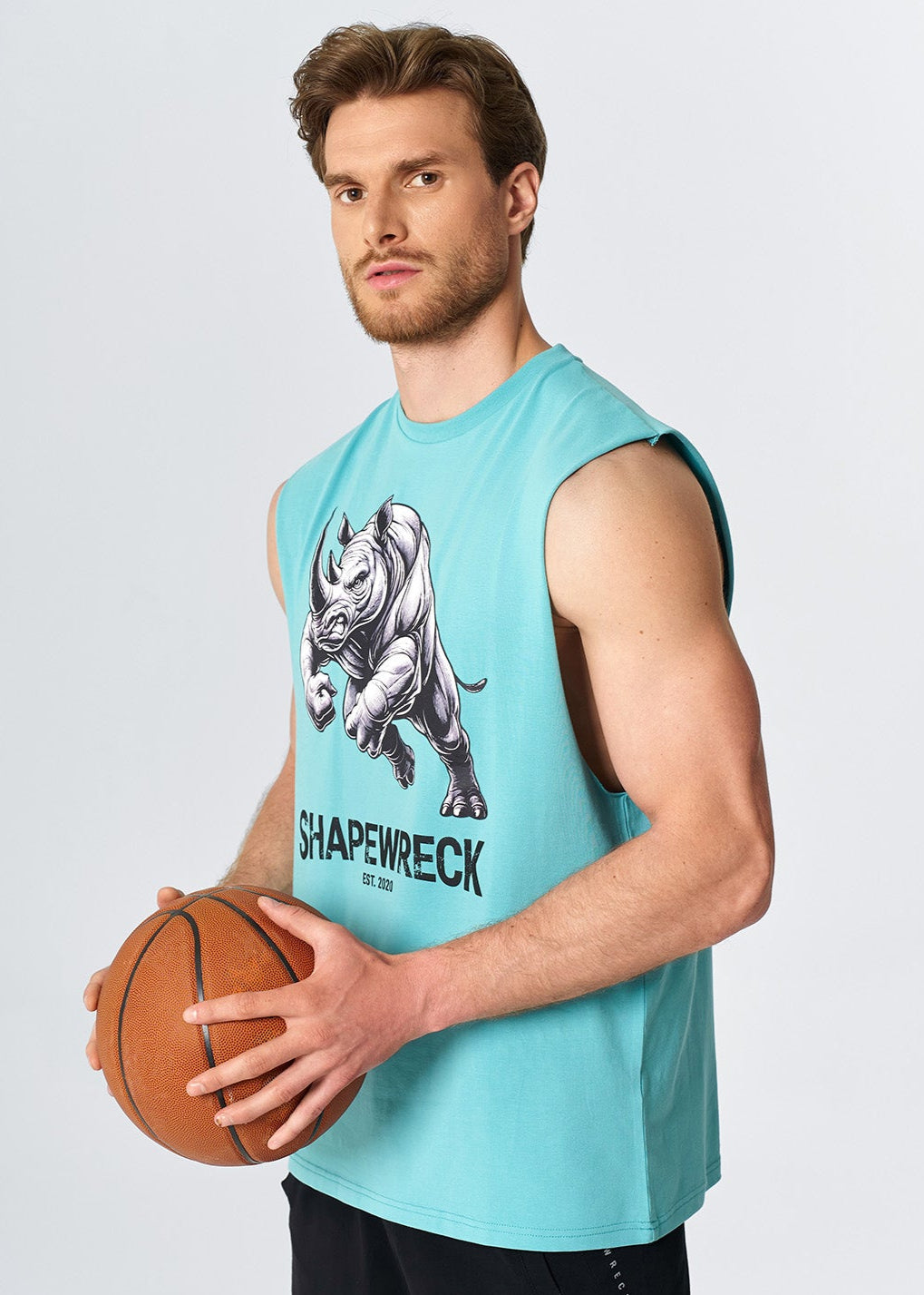 RELAXED FIT Tank ICONIC RHINO TANK - AQUA BLUE