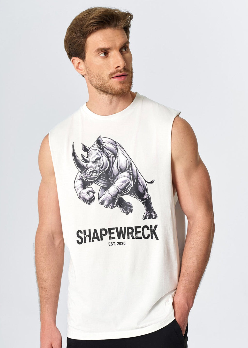 RELAXED FIT Tank ICONIC RHINO TANK -  LE BLANC