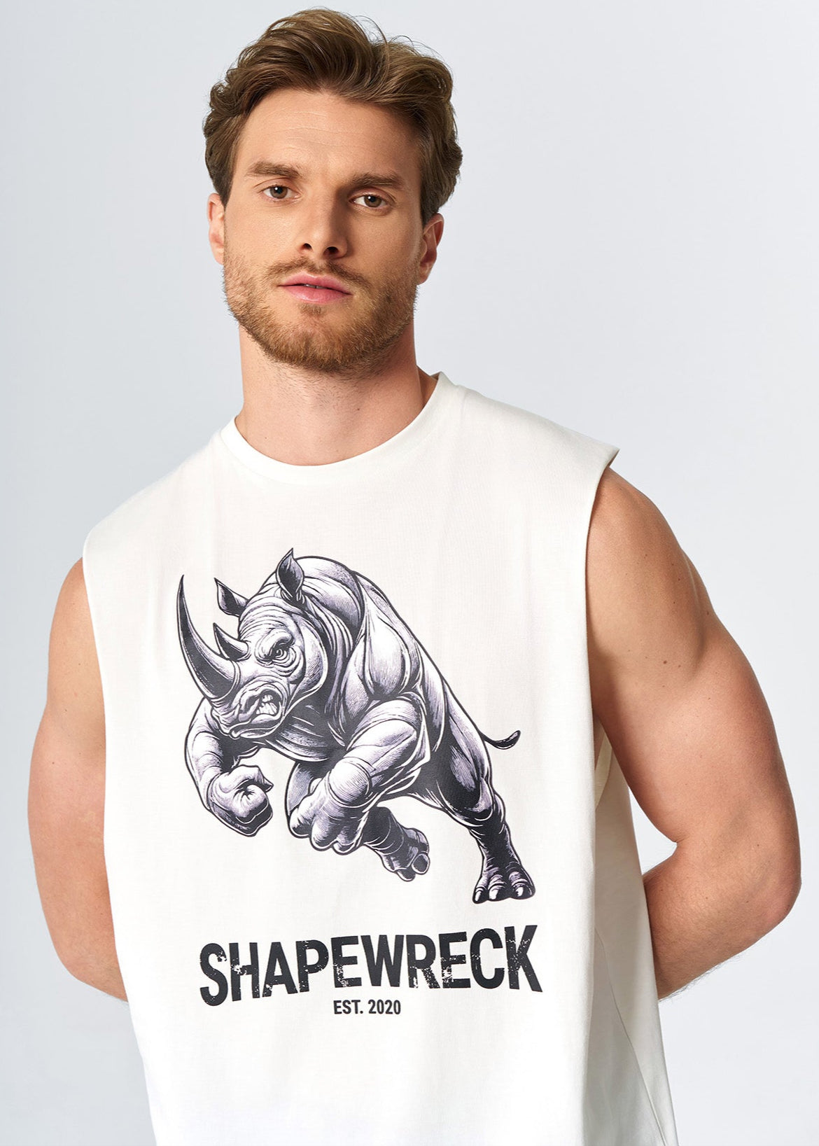 RELAXED FIT Tank ICONIC RHINO TANK -  LE BLANC