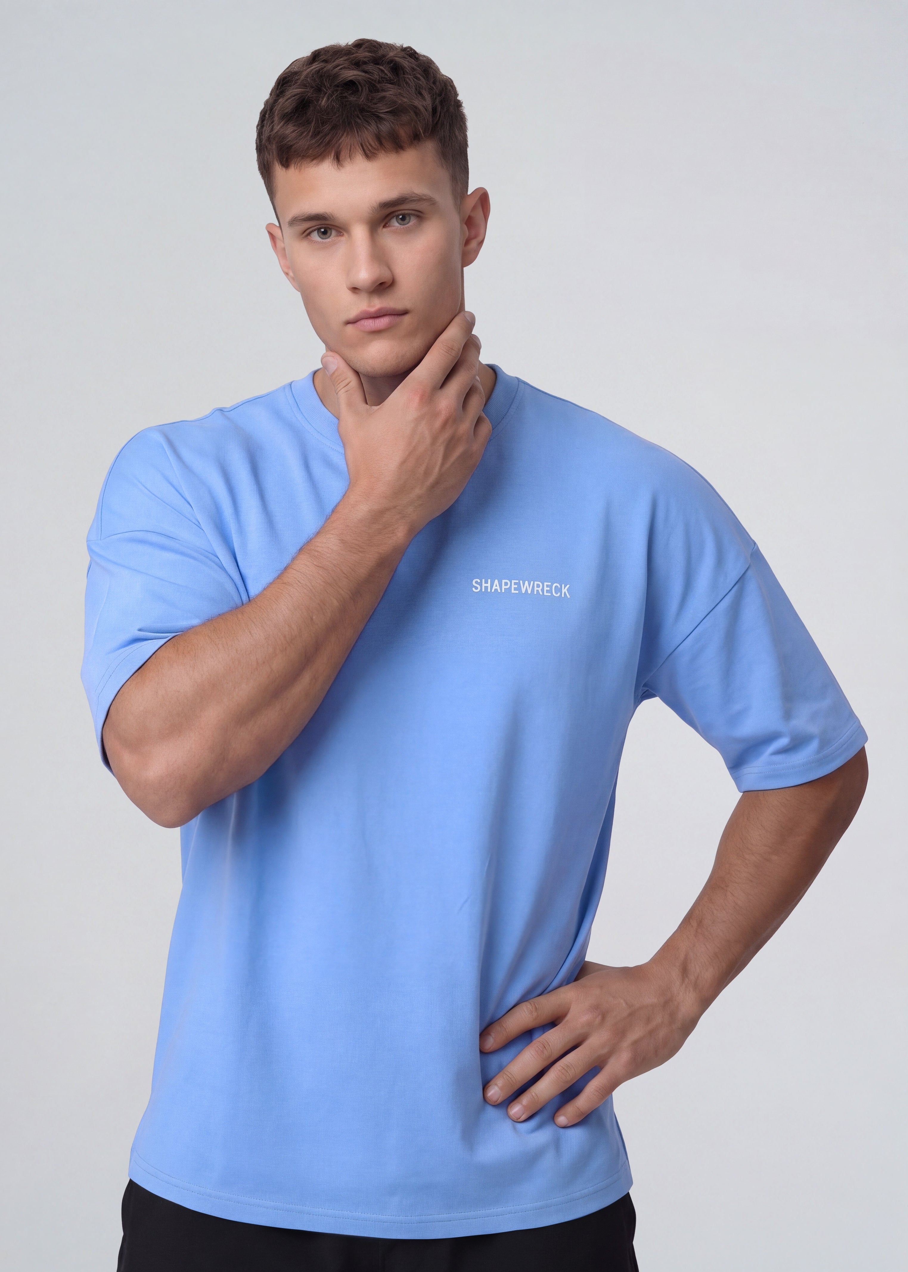 X OVERSIZED TEE - PERSIAN BLUE – SHAPEWRECK