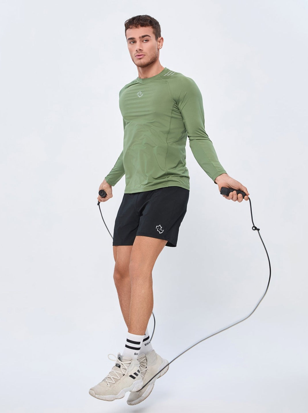 COMPRESSION FIT Long Sleeve CORE LONG SLEEVE - SAGE GREEN