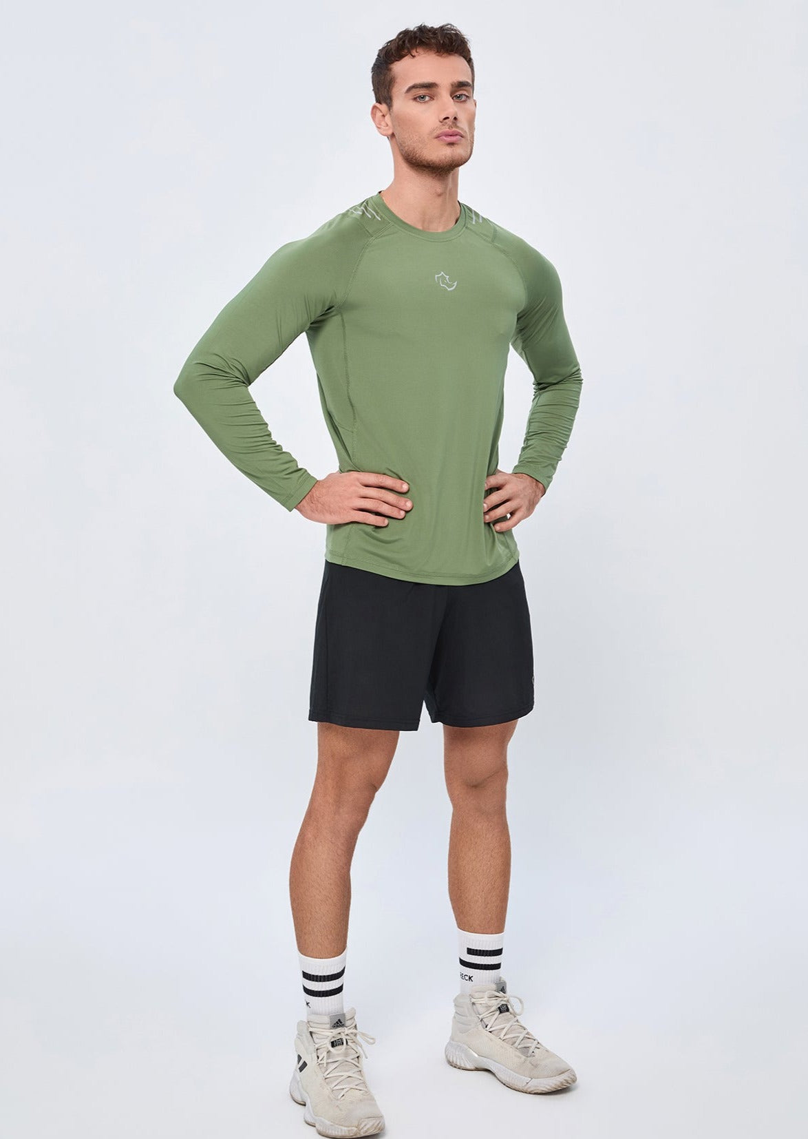 COMPRESSION FIT Long Sleeve CORE LONG SLEEVE - SAGE GREEN