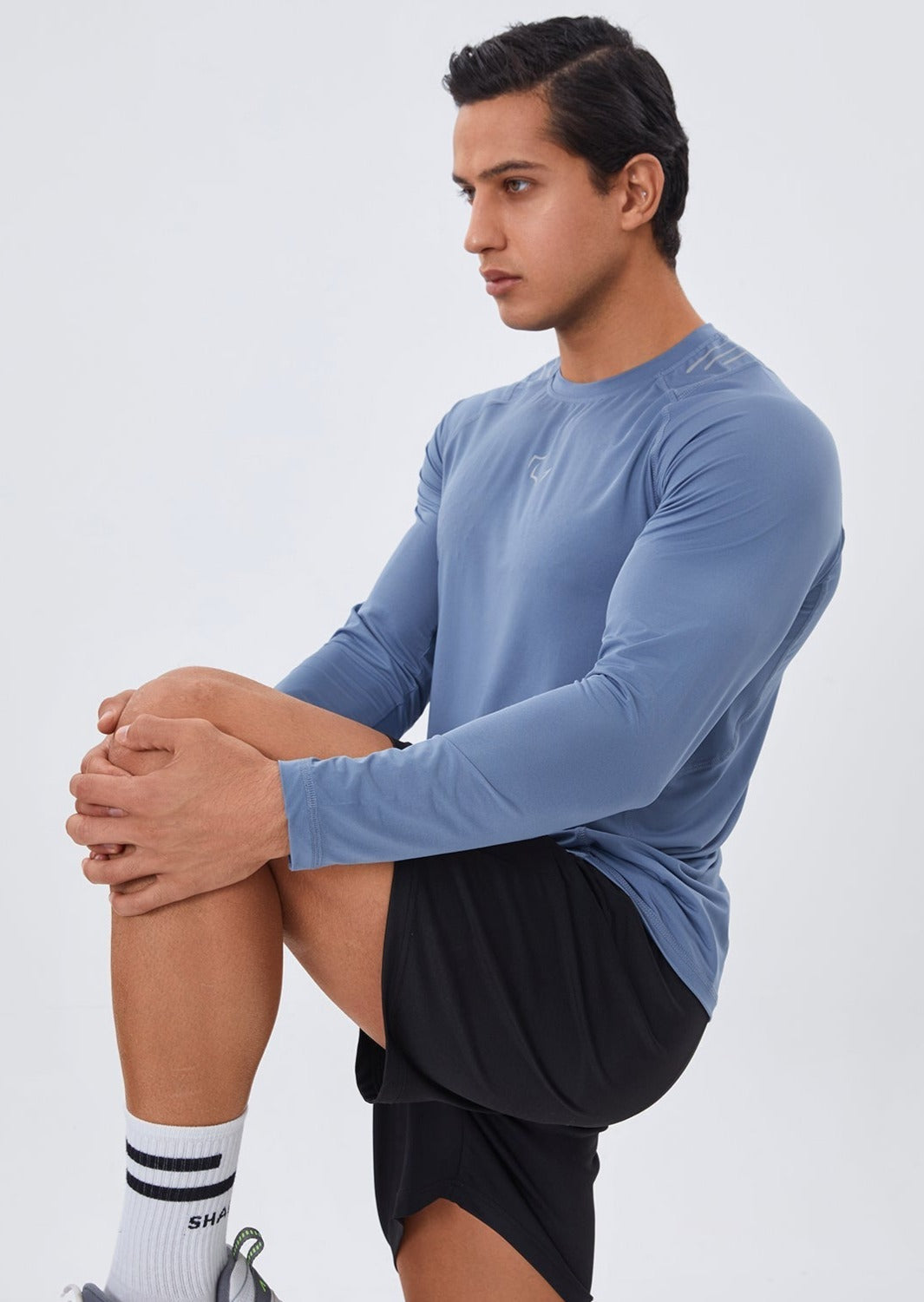 COMPRESSION FIT Long Sleeve CORE LONG SLEEVE - STONE BLUE