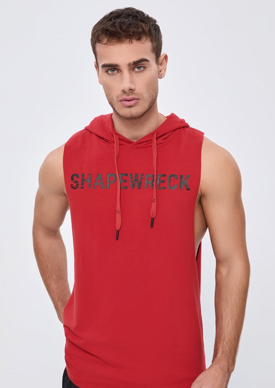 RELAXED FIT SHAPEWRECK HOODIE - RED