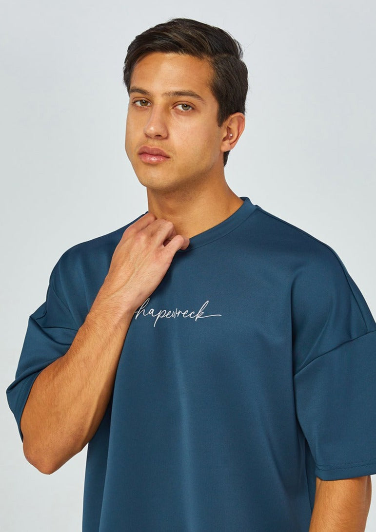 SIGNATURE OVERSIZED TEE PETROL