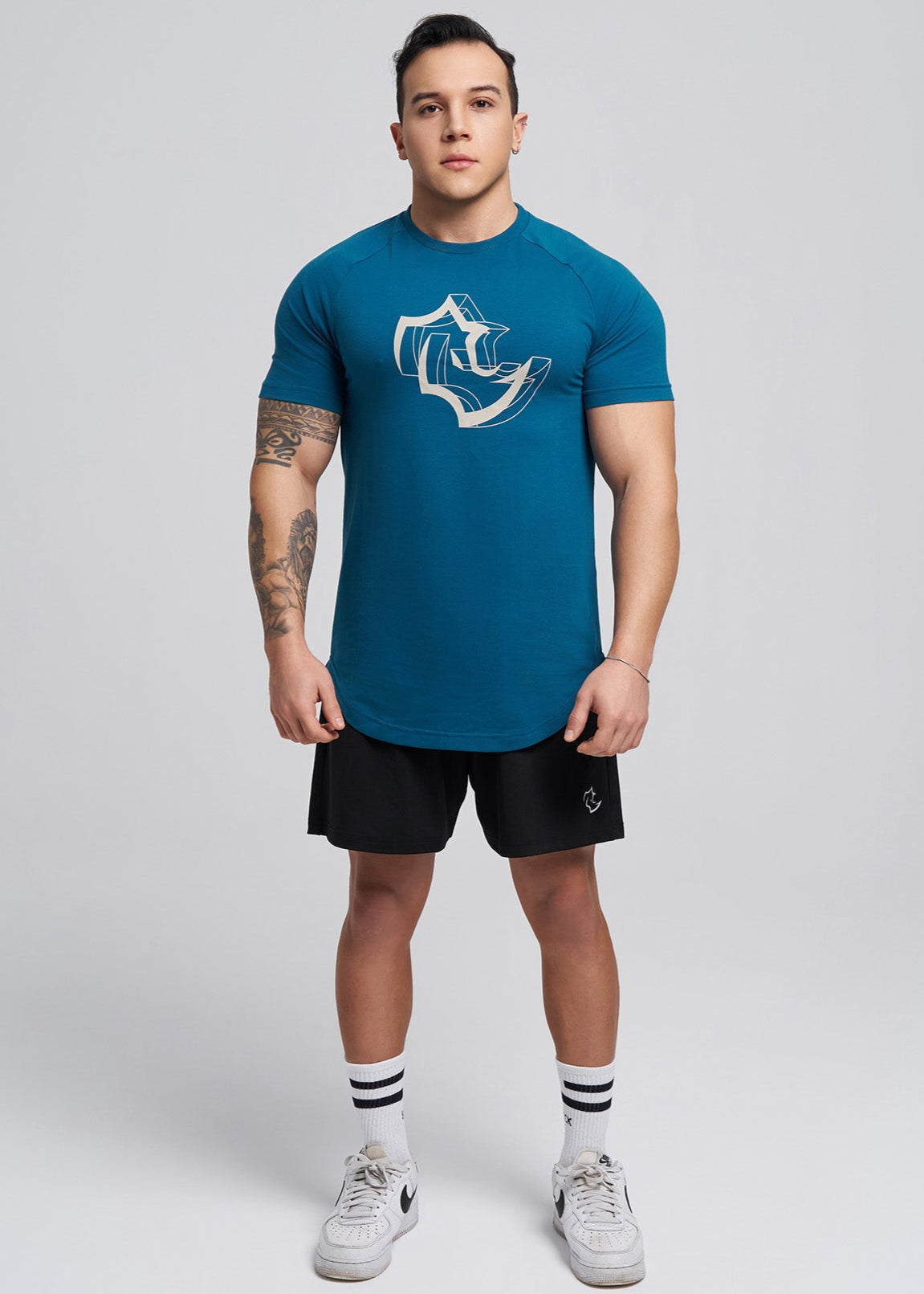 SLIM FIT Tshirts 3D RHINO TEE - MOROCAN BLUE